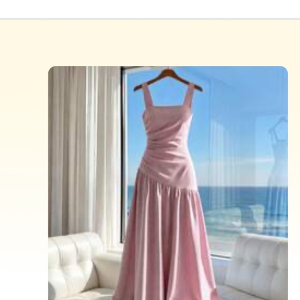 Blush Pink Sleeveless Square-Neck Maxi Gown
